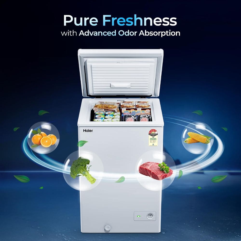 Haier HFC-145SPW4, 145 Ltrs Single Door Hard Top Convertible Deep Freezer, White