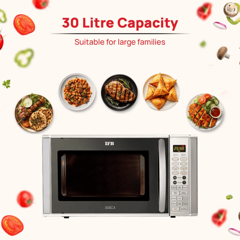 IFB 30 Ltrs Convection Microwave Oven Standard Floral Pattern (30SC4,Black)