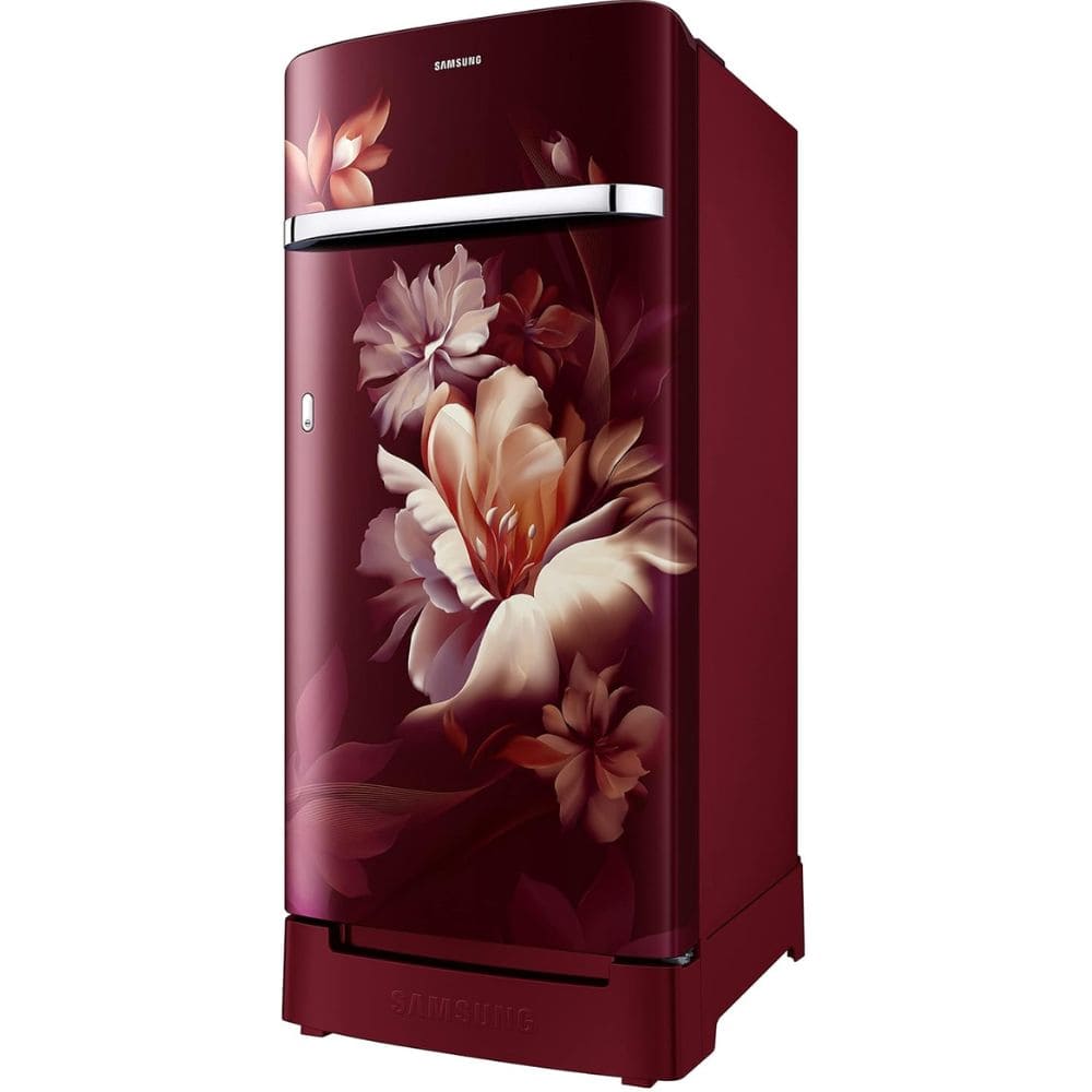Samsung RR21C2H25RZ, 189 Ltrs Direct Cool Single Door Refrigerator, Midnight Blossom Red