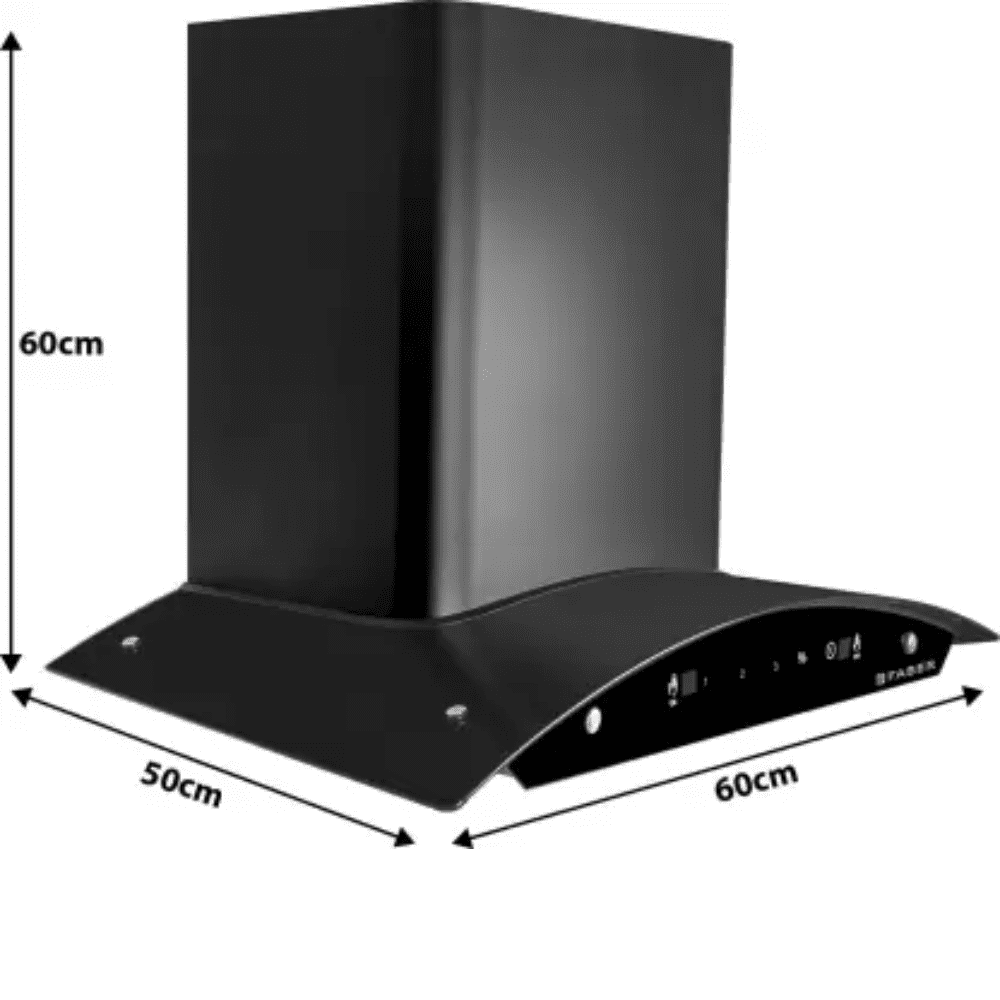 Faber HOOD SUNNY HC SC BK, 60 cm 1200 m3/hr Auto Clean Wall Mounted Kitchen Chimney (Black)