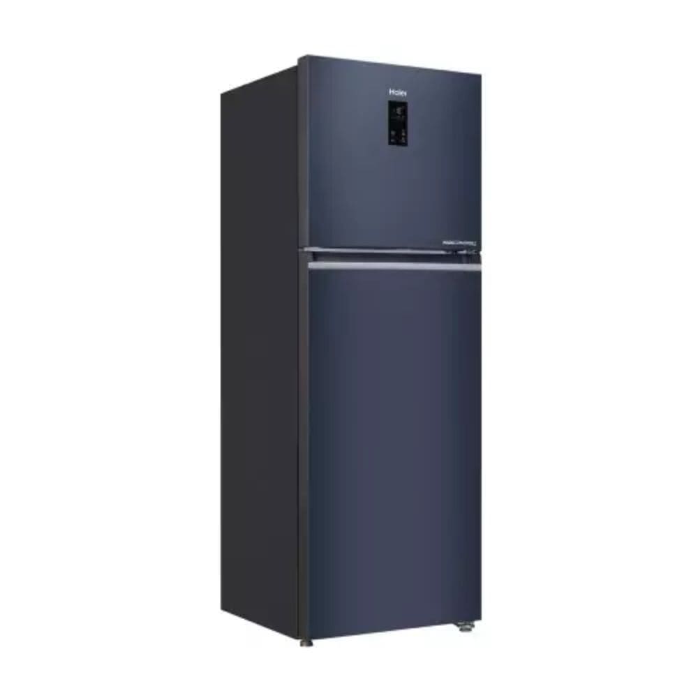 Haier 328 Ltrs, 2 Star Frost Free Double Door Top Mount Refrigerator (HRF 4082BLGKA P, Graphite Black)