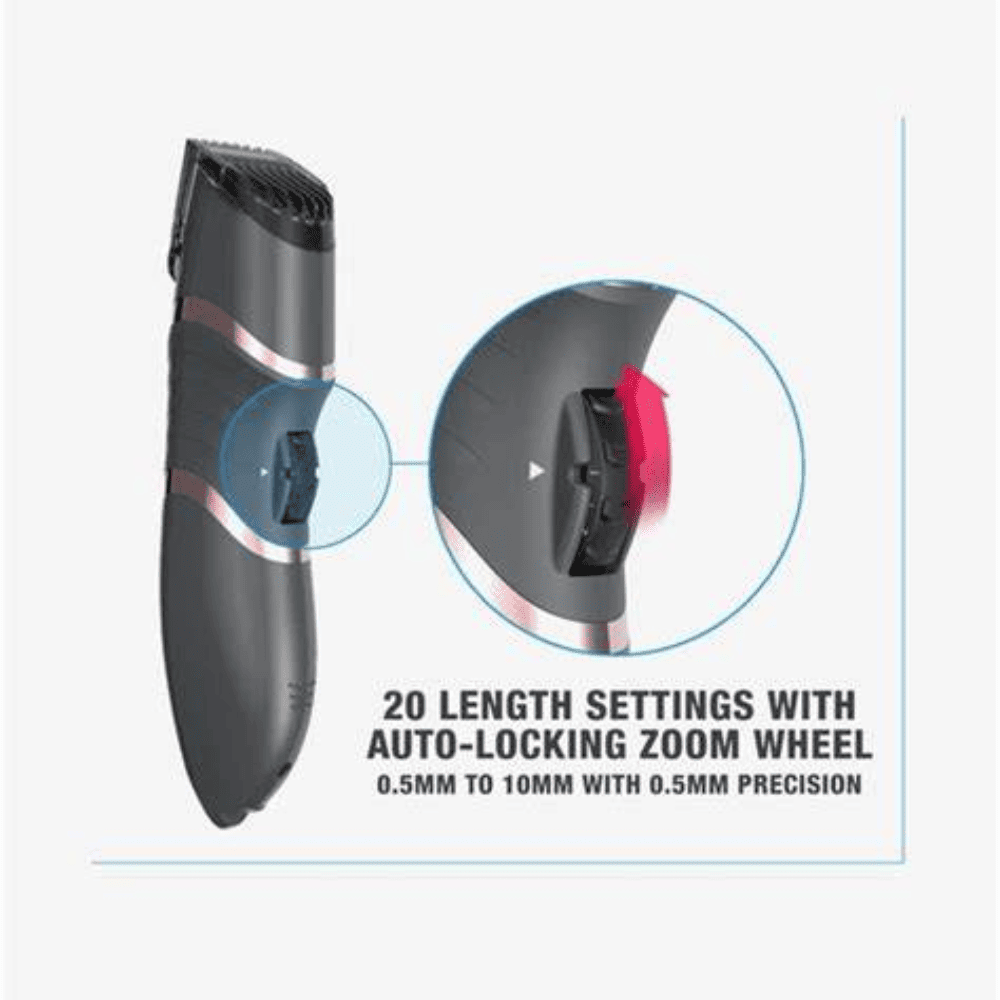 Havells BT9010, Digital & USB Quick Charge Titanium Coated Zoom Wheel Beard Trimmer (Black & Rose Gold)