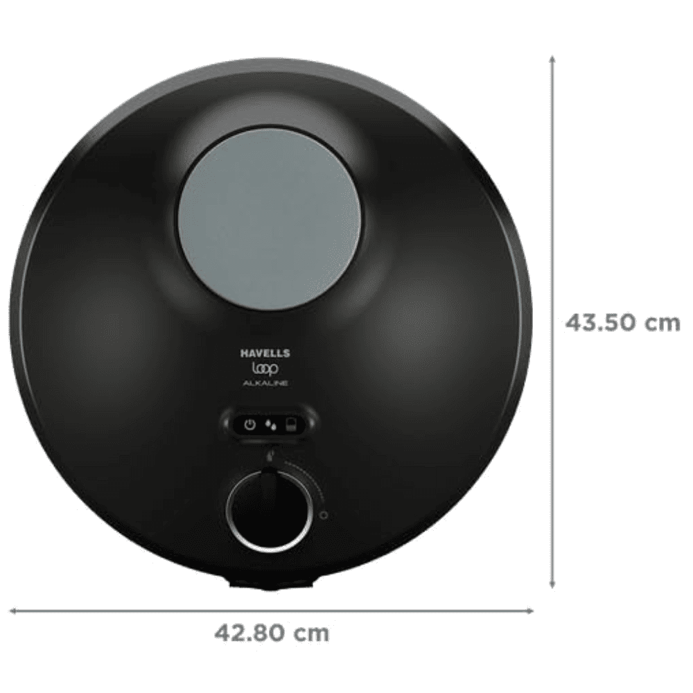 Havells Loop Alkaline, 6 Ltrs Storage, RO + Silver Wall Maountable Water Purifier, Silver & Black