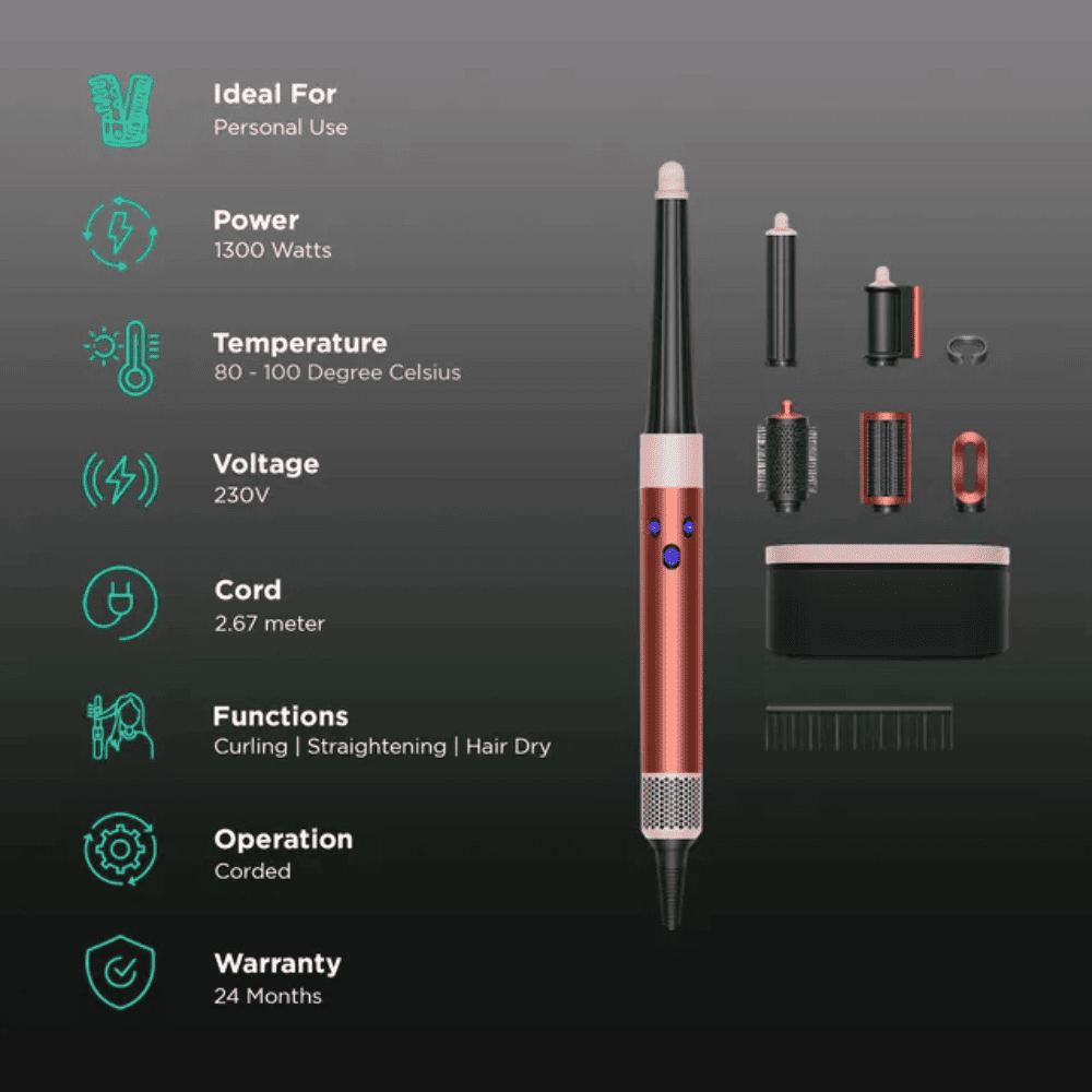 Dyson 560788-01, Airwrap Multi-Styler Complete Travel Pouch with Bluetooth (Strawberry Bronze & Blush Pink)