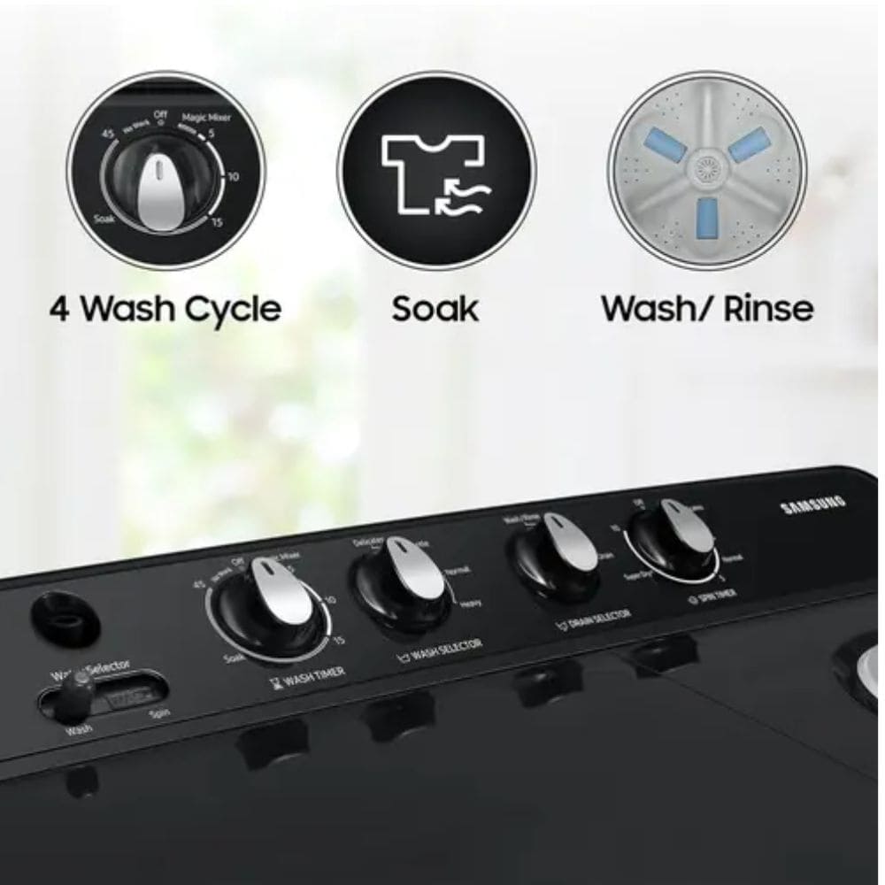 Samsung 8 Kg 5 Star Semi-Automatic Top Load Washing Machine (WT80C4200GG,Dark Grey)