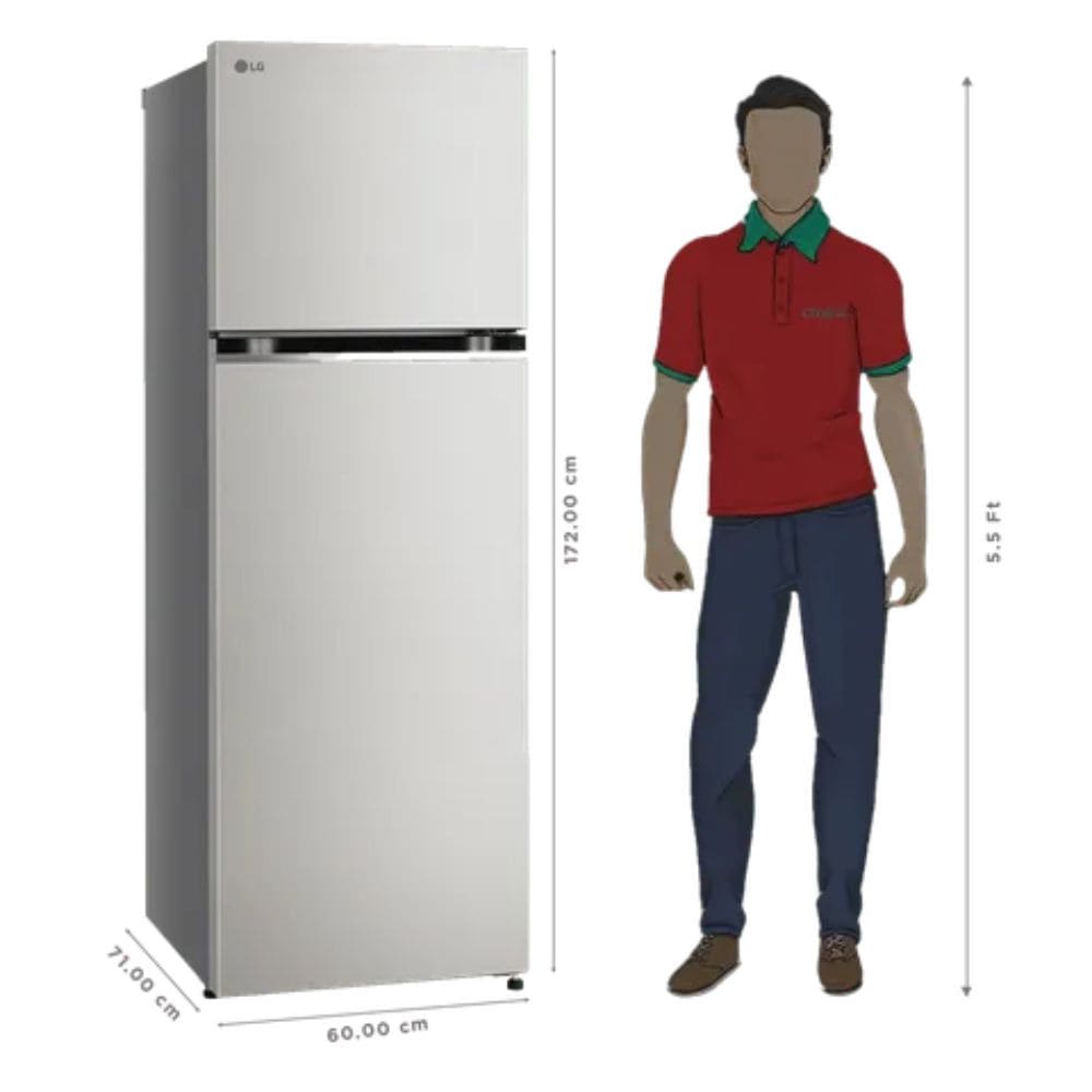 LG 343 Ltrs, 2 Star Frost Free Double Door Refrigerator (GLT3426SNUS, Urban Steel)