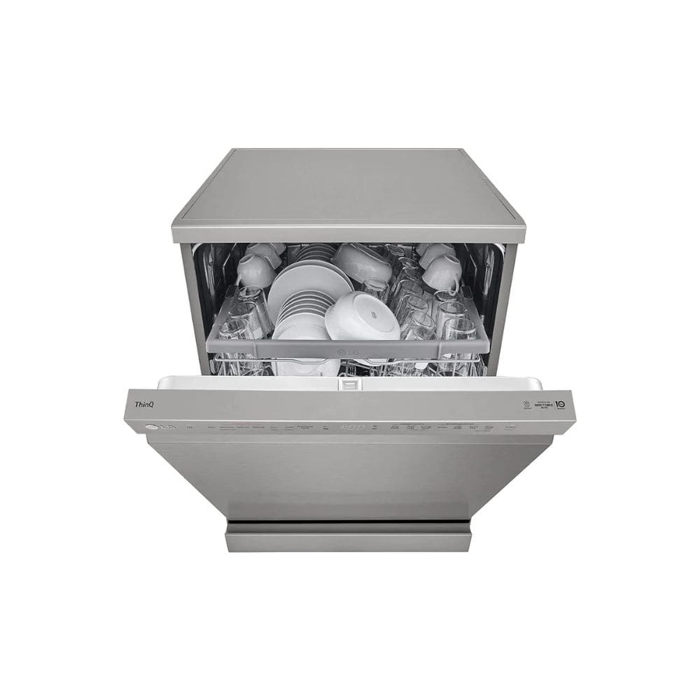 LG 14 place settings Free Standing Dishwasher with True Steam Quad Wash & Inverter Direct Drive (DFB532FP, Silver)