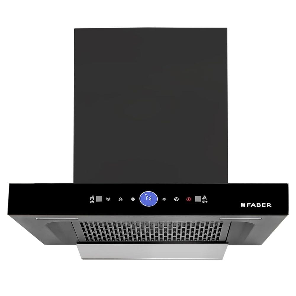 Faber HOOD DAZZELE BLDC FL HC, 60 cm 1500 m3/hr Auto Clean Wall Mounted curved glass Kitchen Chimney (Black)