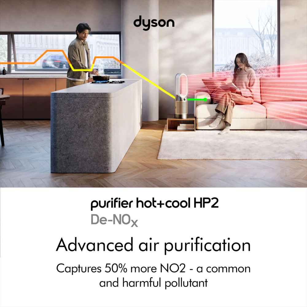 Dyson Hot and Cool HP12 Air Purifier with Remote Control (Allergy Friendly, White & Gold)