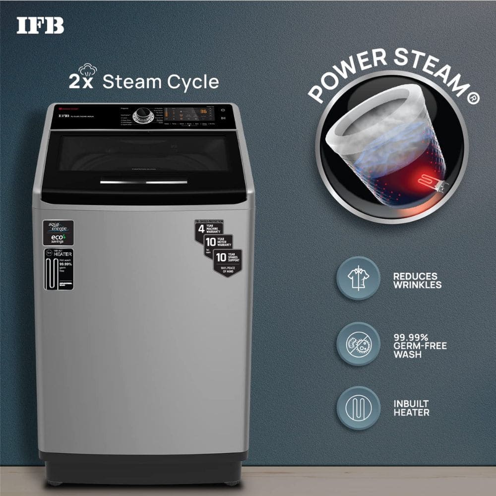 IFB 10 Kg 5 star Fully-Automatic Top Load Washing Machine (TL-SIBS 10.0KG AQUA, Grey)