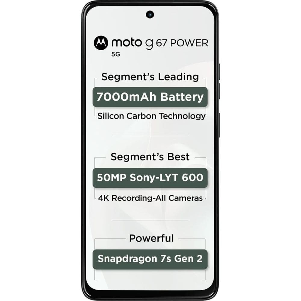 Motorola G67 NEW 8GB/128GB, 5G with Camera Control Android Phone (Available in Multi Colour)