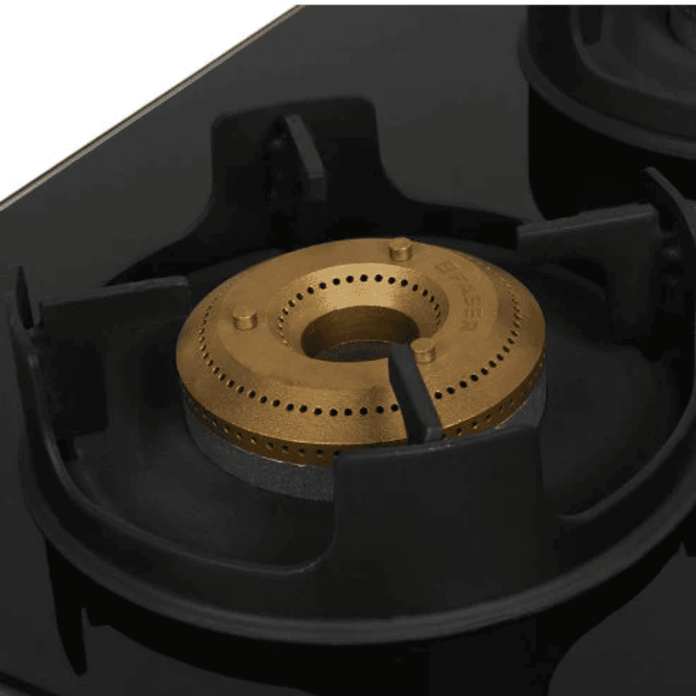 Faber Cooktop, ONYX 4BB BK CI, 4 Burner Auto Manual Ignition Glass Top Brass Burner 2 Medium + 1 small + High Flame Gas Stove (Black)