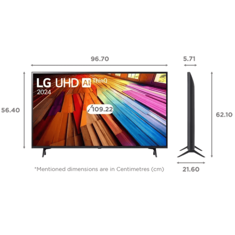 LG 43UT73006LA, 43 Inches Full HD Smart LED TV, Black