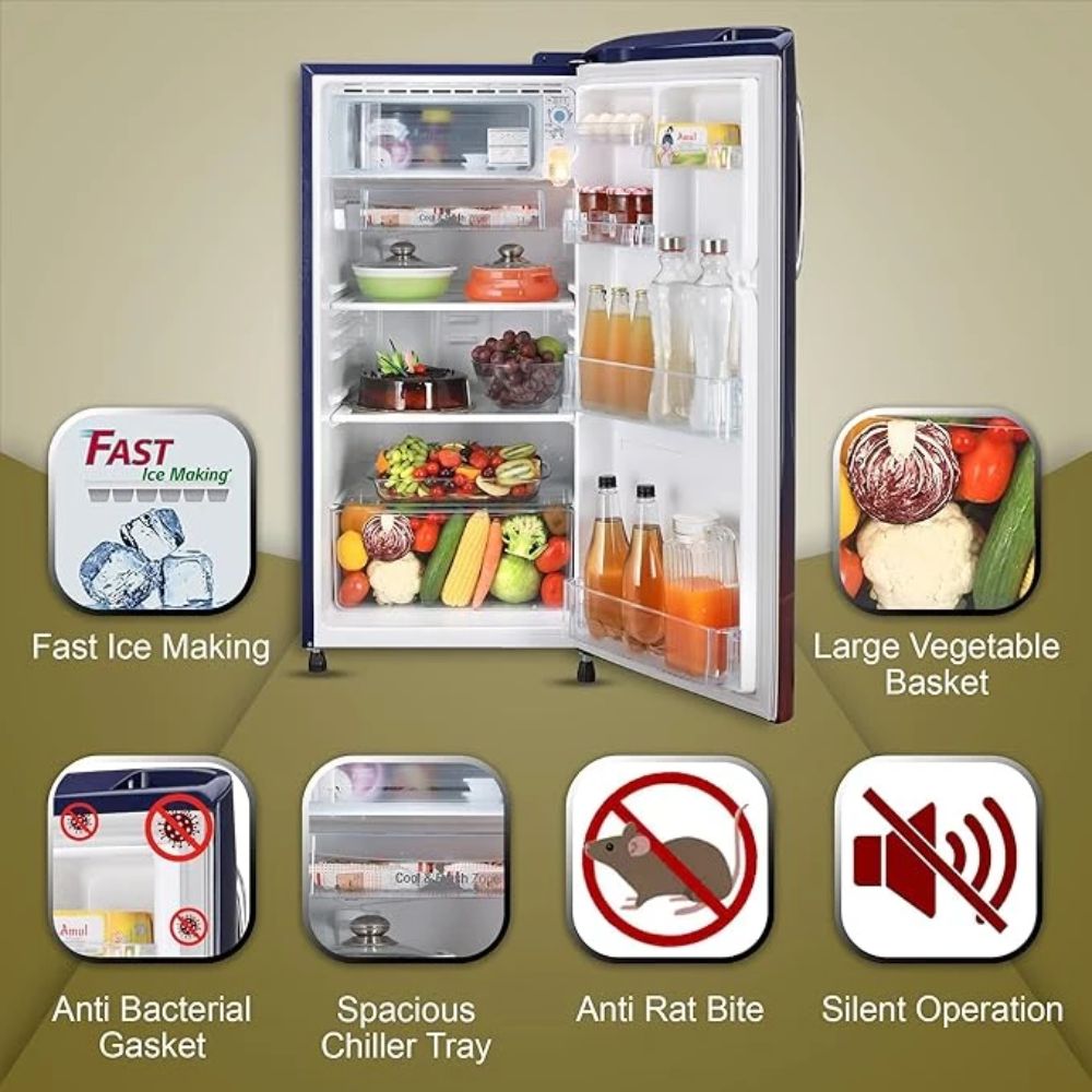 LG 185 Ltrs 3 Star Inverter Direct Cool Single Door Refrigerator(GL-B201ABHD, Scarlet Harmony)