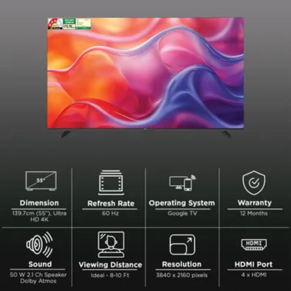Haier 55Q7 Pro, 55 Inches 4K Ultra HD QLED Google TV, Black