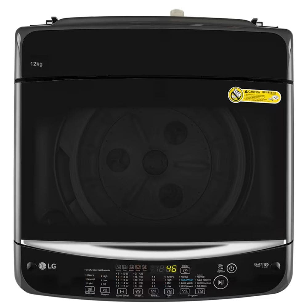 LG 12 Kg 5 Star Fully-Automatic Top Load Washing machine (T12SJMB1Z, Black)