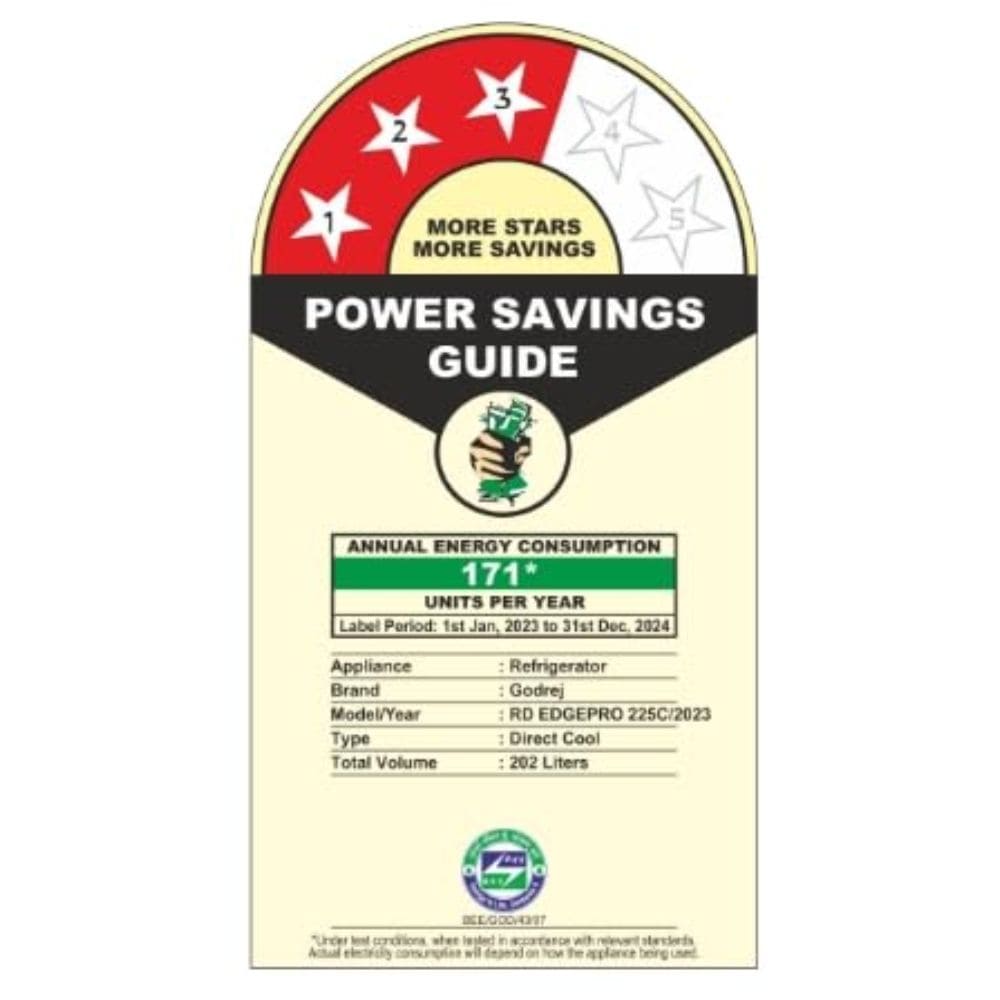 Godrej 210 Ltrs 3 Star Inverter Single Door Refrigerator (RD EDGEPRO 225D TAF, Marine Wine)