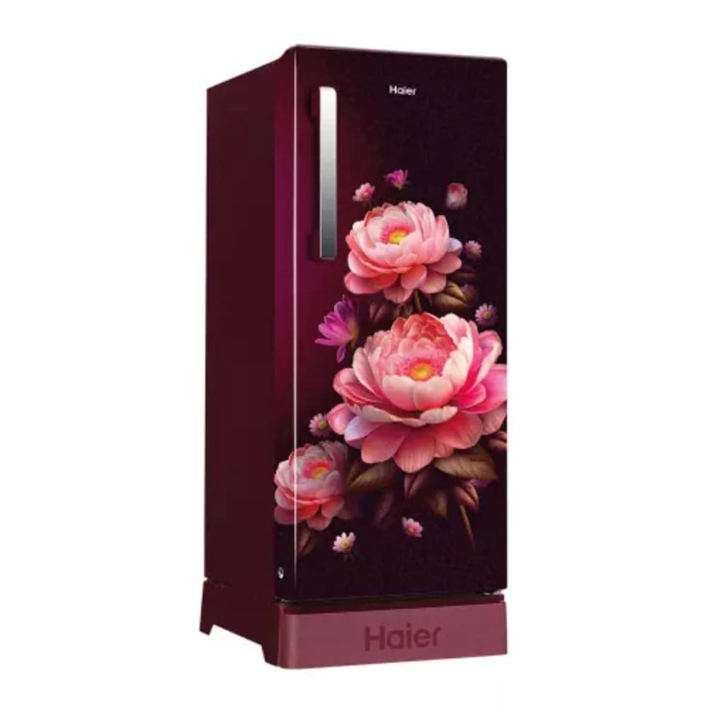 Haier 190 Ltrs, 5 Star Direct Cool Single Door Refrigerator (HRD 2115PRBA N, Red Blossom)