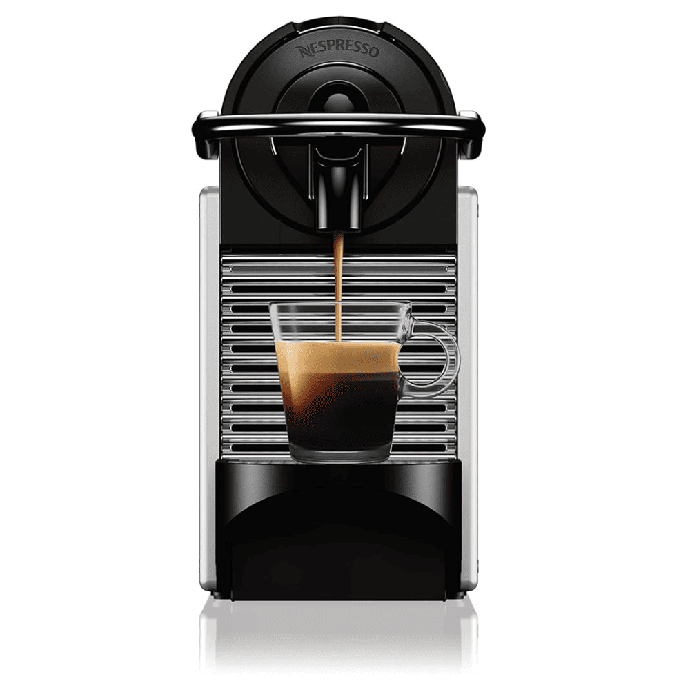 Delonghi EN124S, Nespresso Pixie Aluminium Espresso Capsules Coffee Machine, Sliver Black