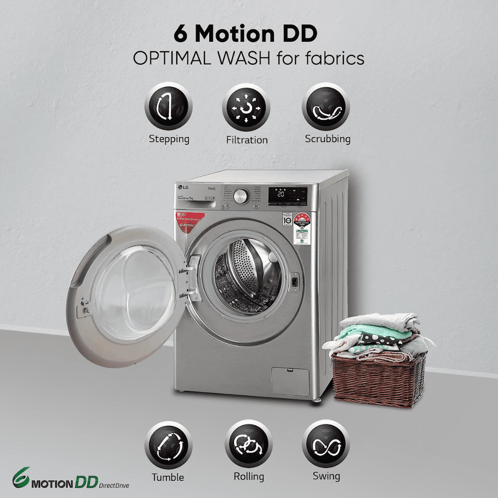 LG 7 Kg 5 Star Fully-Automatic Top Load Washing Machine (FHV1207Z2M, Silver)