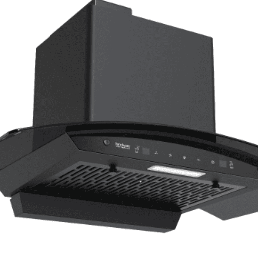 Hindware HOOD EVITA AUTOCLEAN, 60 cm 1200 m3/hr Auto Clean Wall Mounted Chimney, Aiflow Filterless Technology (Black)