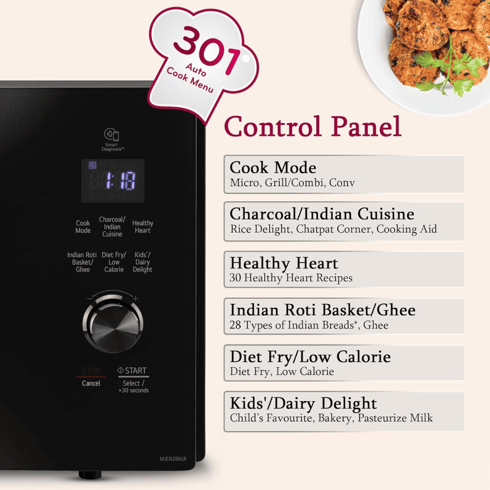 LG 28 Ltrs Charcoal Convection Microwave Oven (MJEN286UH,Black)