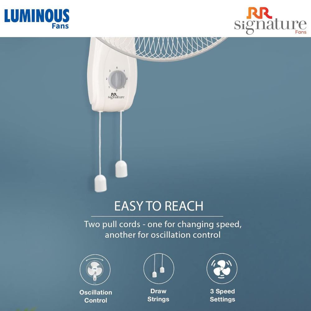 Luminous 400mm 3 Blade High Speed Wall Fan (Mojo)