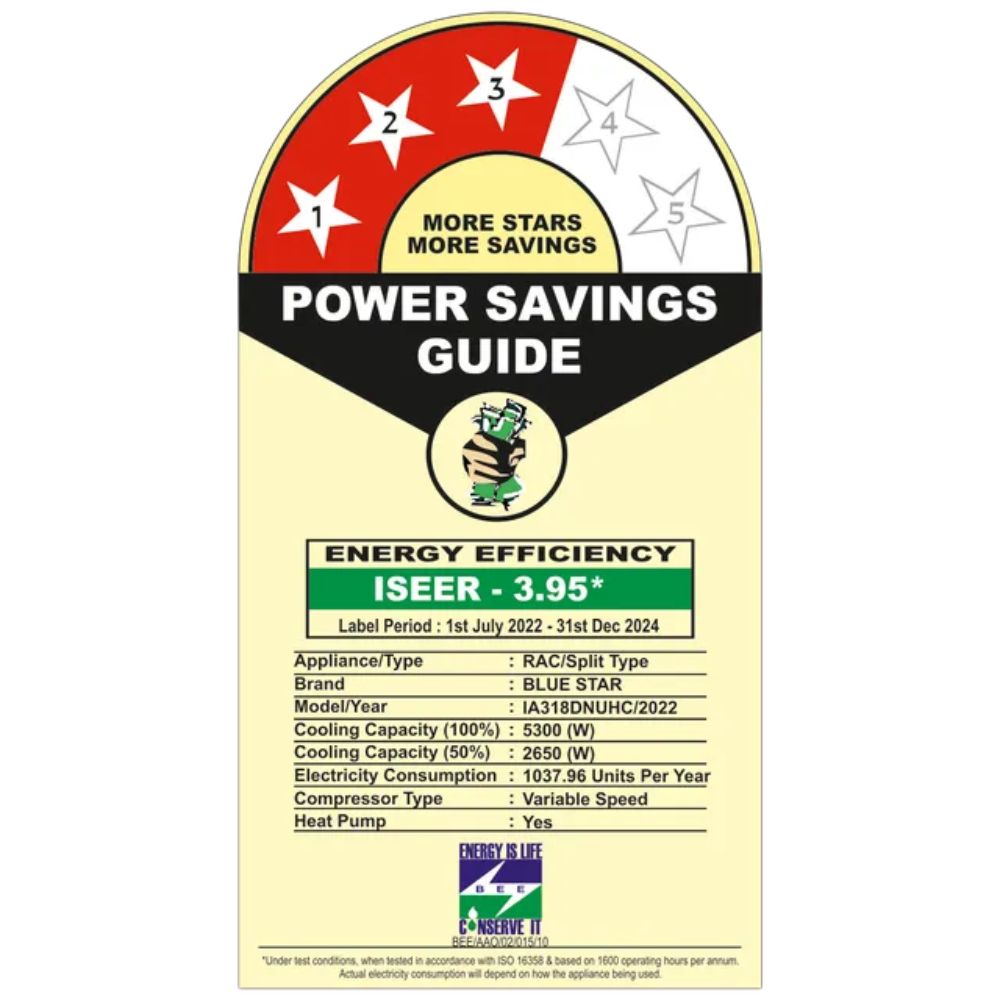 Blue Star 1.5 ton 3 star H&C Inverter Split Air Conditioner (IA318DNUHC)