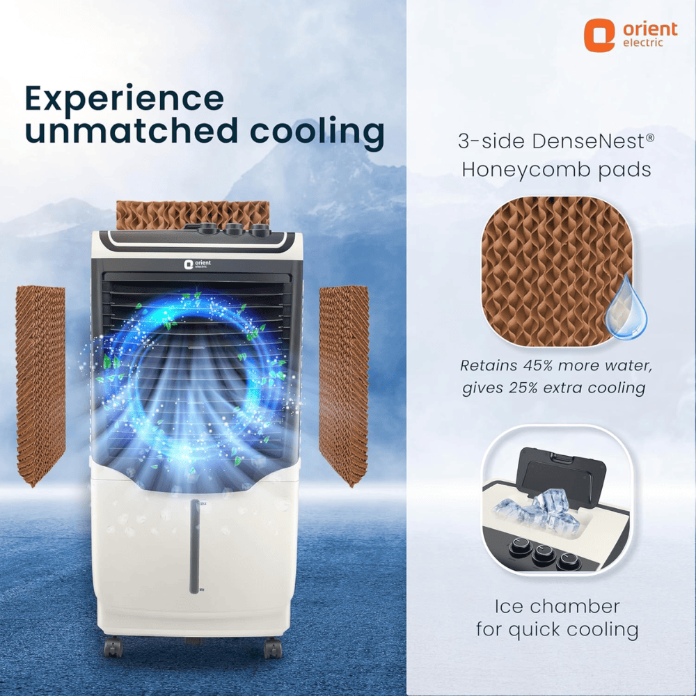 Orient 105 Ltrs Tornado Desert Air Cooler (CD1051H, White)