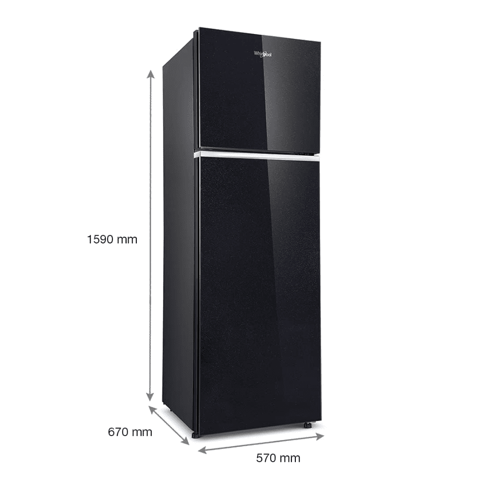 Whirlpool 231 Ltrs 2 Star Inverter Frost Free Double Door Refrigerator (IF INV ELT 278GD bk, Crystal Black)