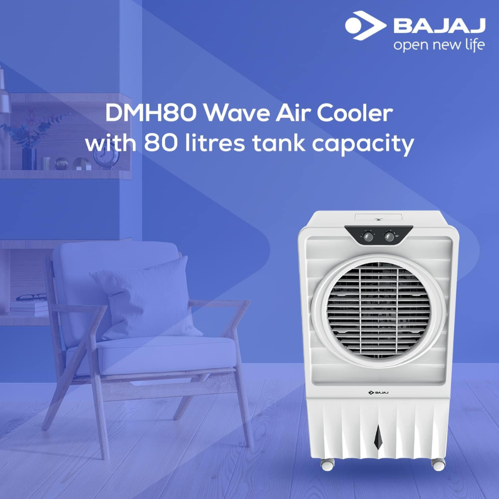 Bajaj DMH80 Wave, 80 Ltrs Portable Desert Room Air Cooler
