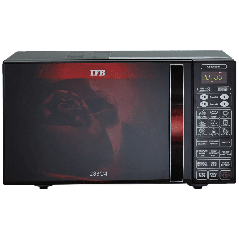 IFB 23 Ltrs Convection Microwave Oven with Mechanical Knob (23BC4,Black+Floral Design)