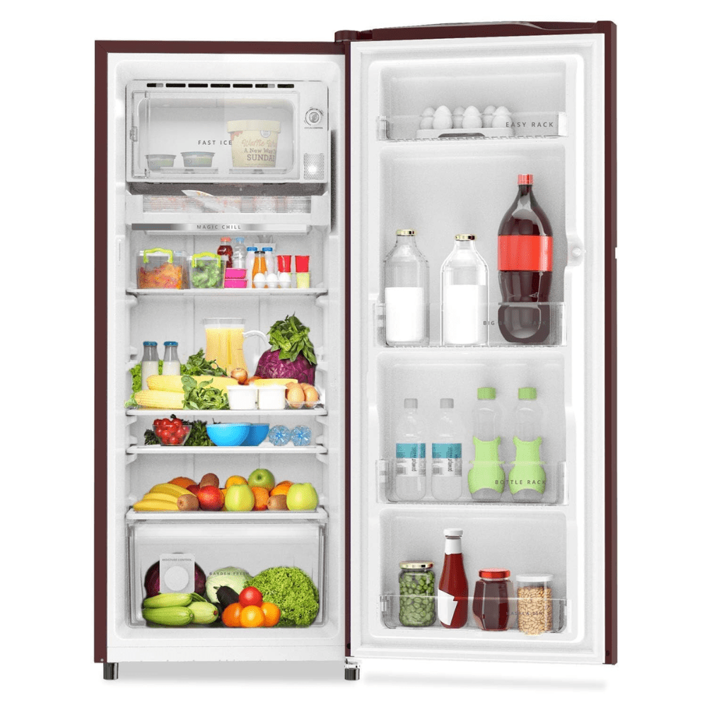 Whirlpool 215 IMPRO PRM 3S Wine Mulia, 200 Ltrs 3 Star Inverter Direct cool Single Door Refrigerator, Red Wine