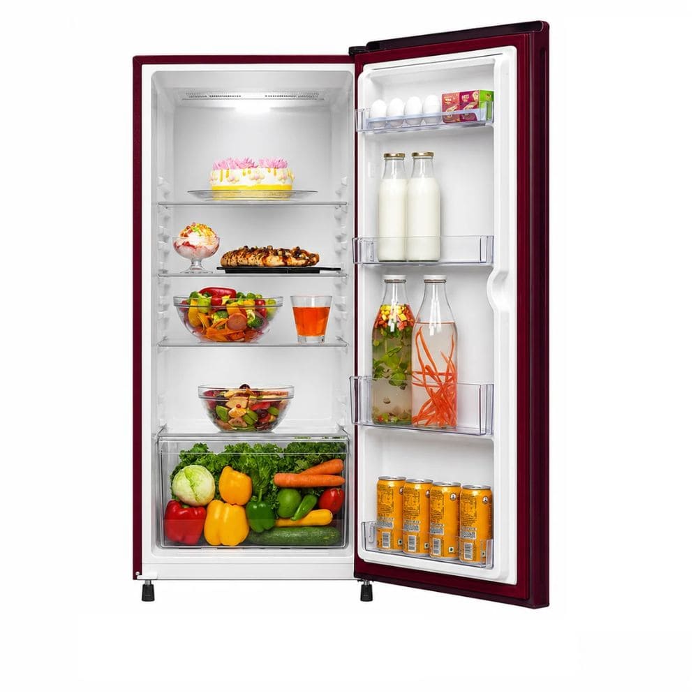 Haier 190 Ltrs, 2 Star Direct Cool Single Door Refrigerator (HRD 2113CRHA N, Red Hilton)