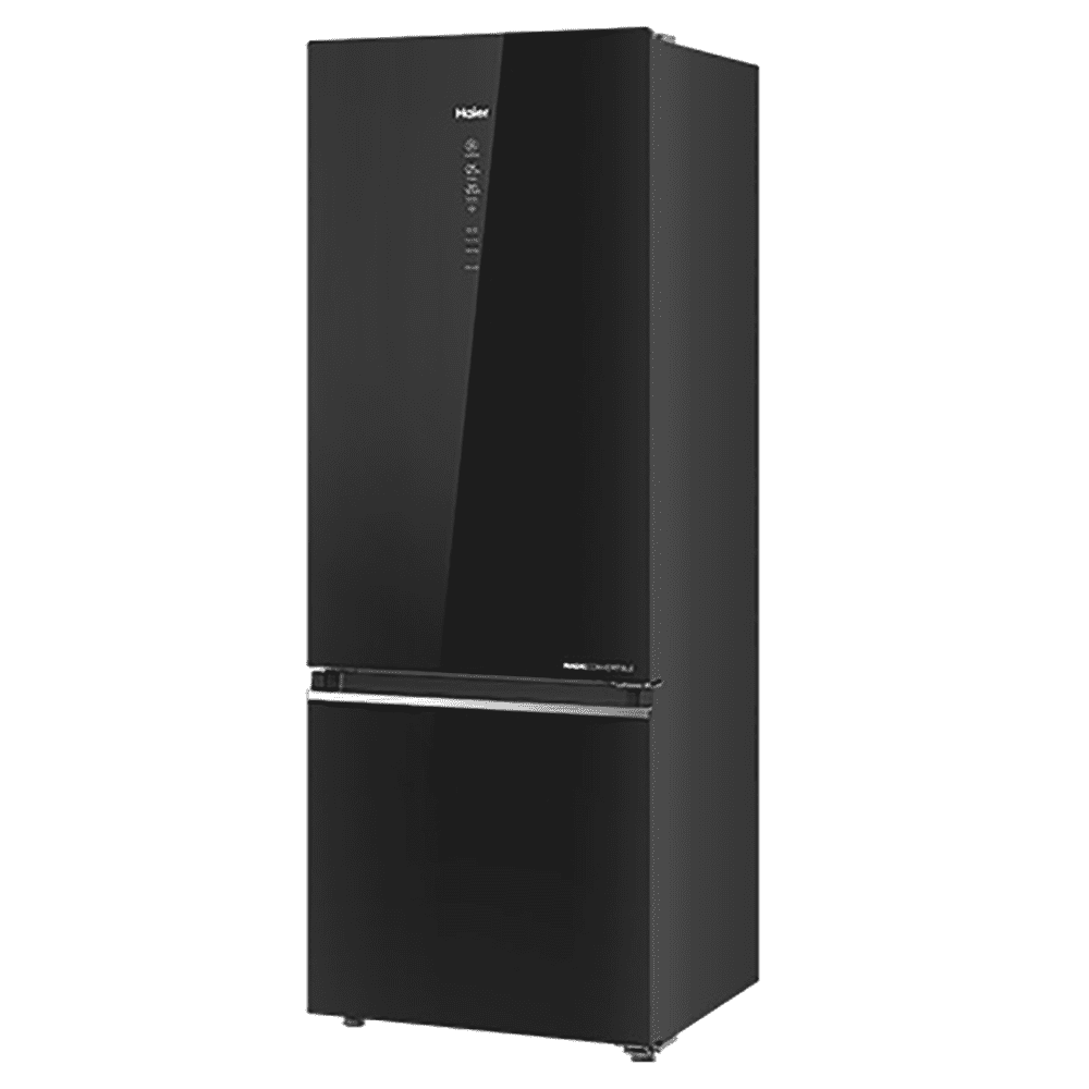 Haier 325 Ltrs 3 Star Inverter Frost Free Double Door Refrigerator (HRB-3753PKG-P, Black)