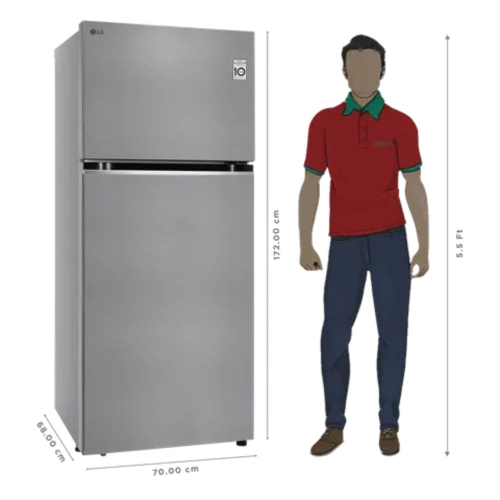 LG 380 Ltrs 2 Star Frost Free Double Door Smart Wifi Enabled Convertible Refrigerator (GLT3826SNPZ)