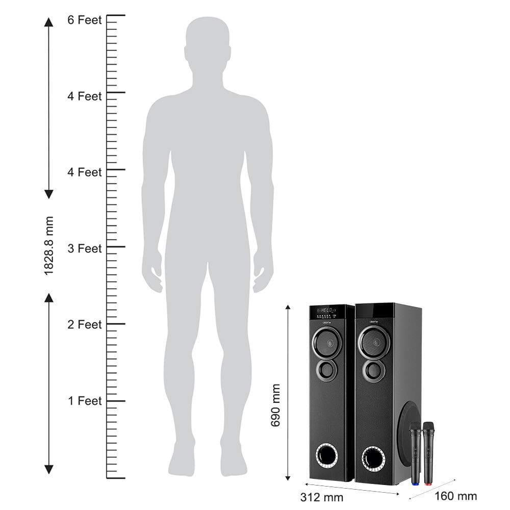 Aisen 110 Watts Bluetooth Tower Speaker/Soundbar (A11UFB500, Black)