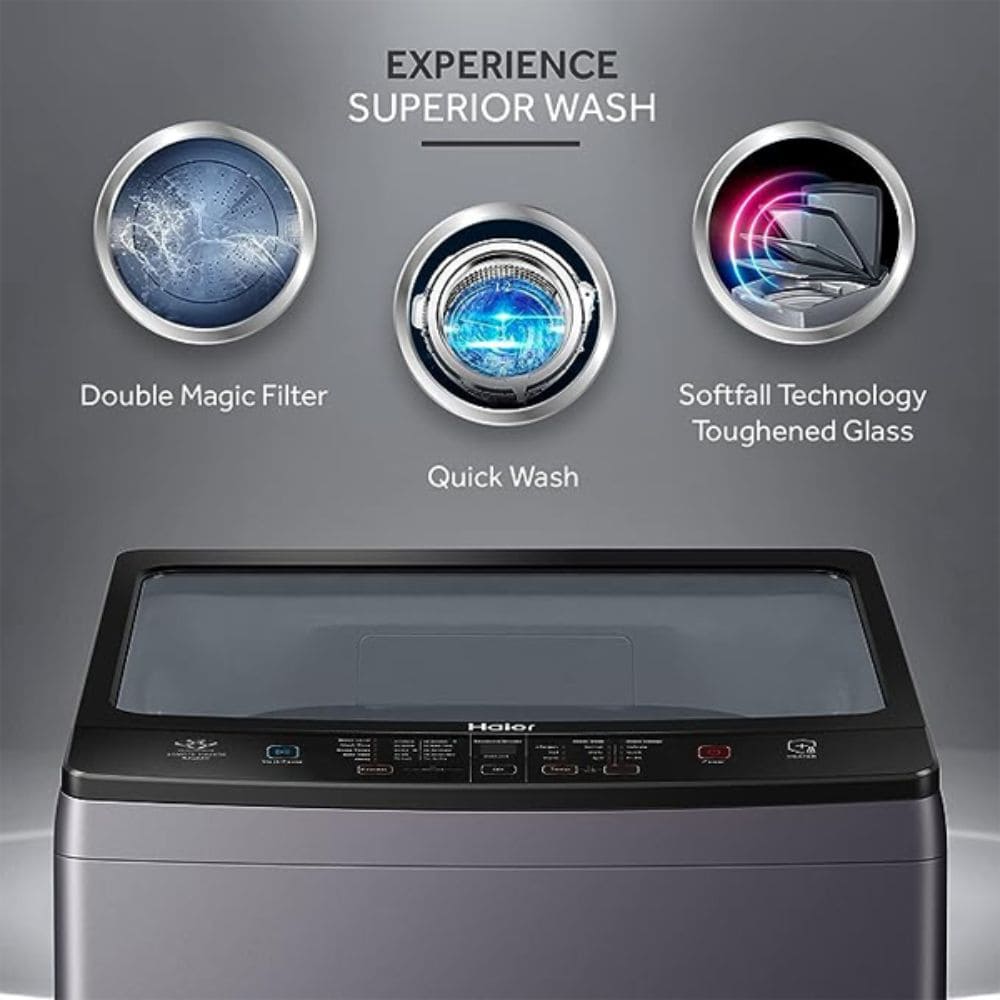 Haier 8 Kg 5 Star Semi-Automatic Top Load Washing Machine (HWM80-H826S6,Black)