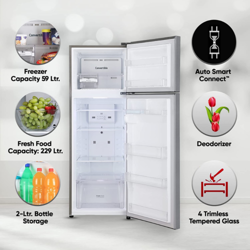 LG 288 Ltrs 2 Star, Inverter Frost Free, Double Door Refrigerator (GL-S322SPZY)