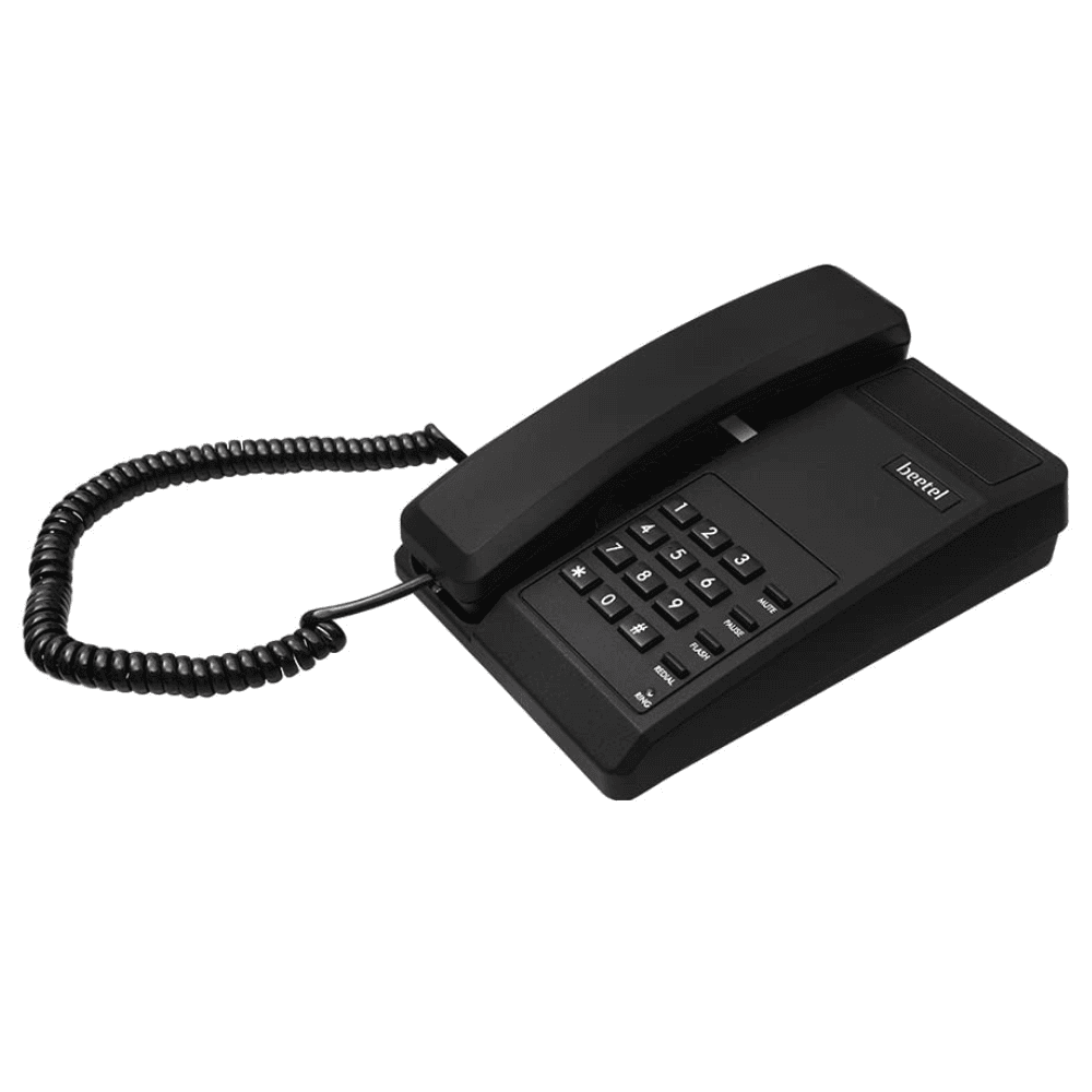 Beetel B11, Corded Wall/Desk Mountable Landline Phone, Black