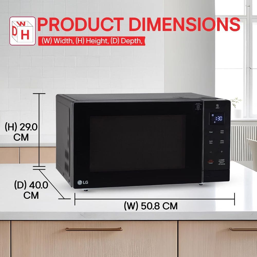 LG 30 Ltrs Grill with Glass Door Microwave Oven All in One Charcoal (MS3032BK,Black)