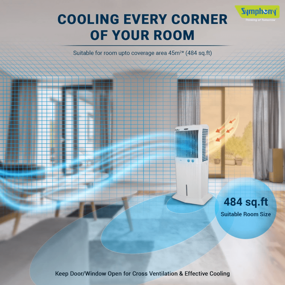 Symphony storm C 100XL, 100 Ltrs Tower Air Cooler – Ankur Electricals