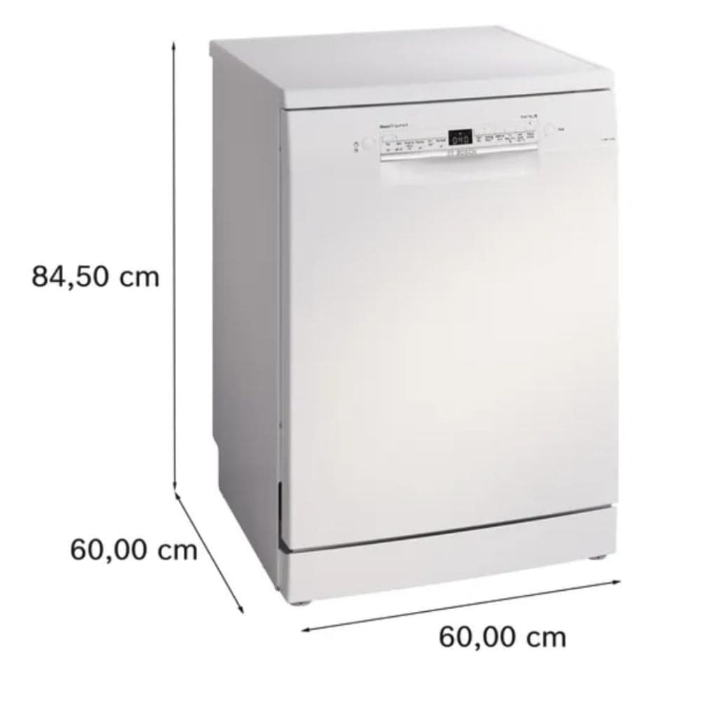 Bosch 14 Place Settings, Free Standing Dishwasher with TrueSteam And Wifi (SMS6IKW01I 14 PS, White)