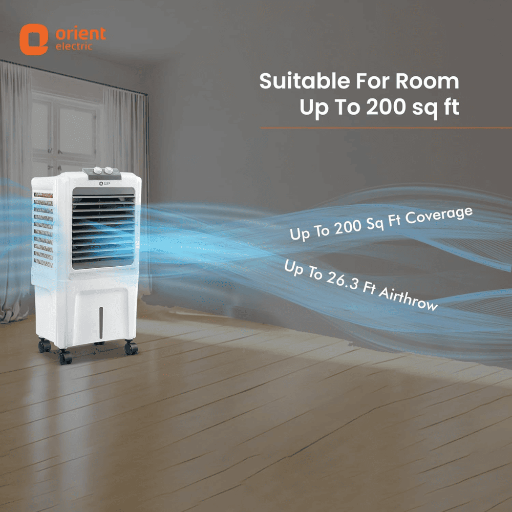 Orient 40 Ltrs Electric Aerocool Desert Air Cooler (CP4001H, White)