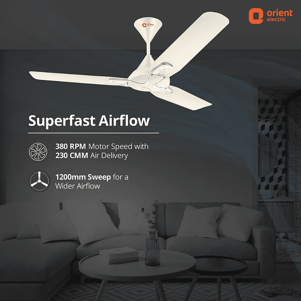 Orient Electric 48 Jazz, 1200mm 1200 mm 3 Blade Ceiling Fan