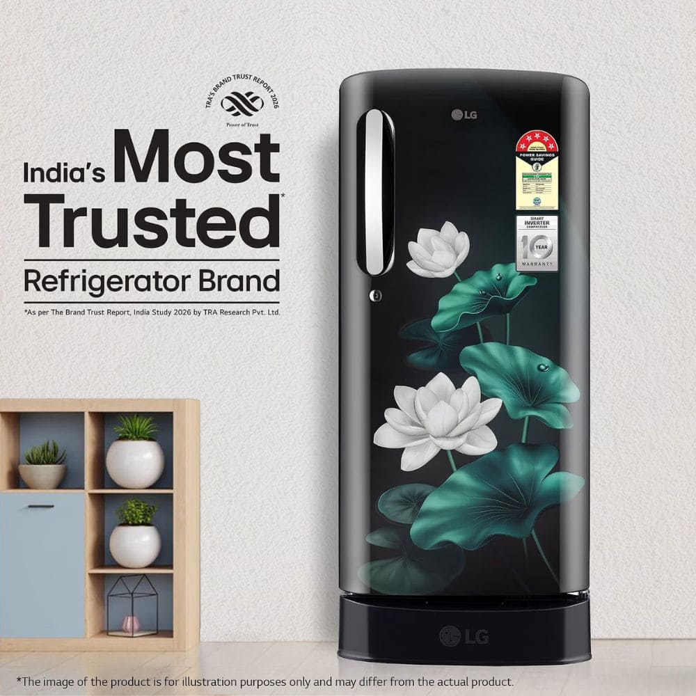 LG 185 Ltrs, 5 Star Smart Inverter Direct Cool Single Door Refrigerator (GLD1956ZAEL, Emerald Lotus)