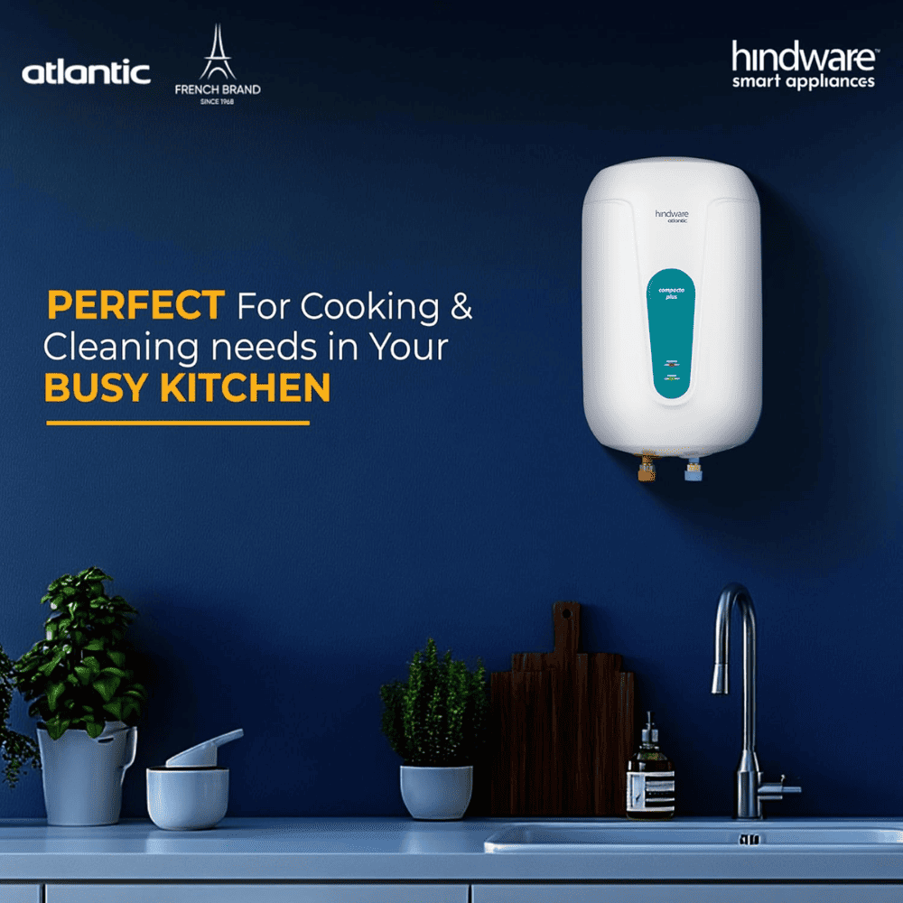 Hindware 3 Ltrs 5 Star, Instant Water Heater Geyser (Atlantic Compacto Plus 3L)