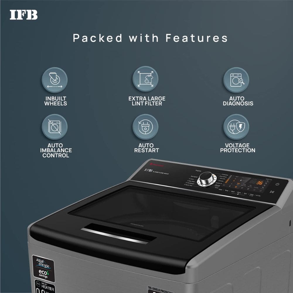 IFB 11 Kg 5 star Fully-Automatic Top Load Washing Machine (TL-SIBS 11.0KG AQUA, Grey)
