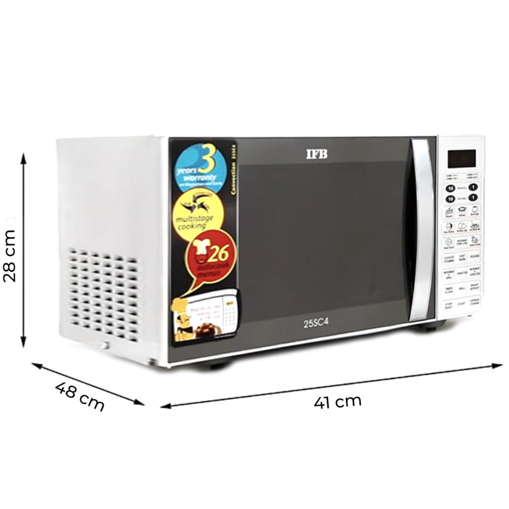 IFB 25 Ltrs Convection Microwave Oven (25SC4,Black)