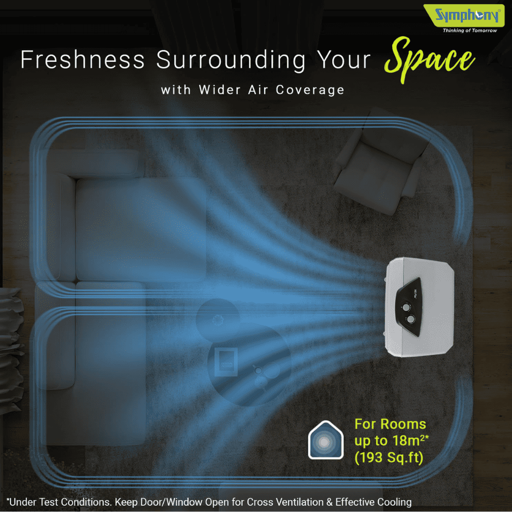 Symphony 40 Ltrs Personal Air Cooler with Remote & Touch Panel (HI FLO 40l)